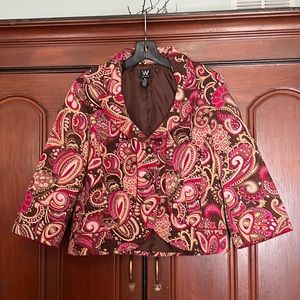 Worthington Gorgeous Paisley Button Down Blazer Size 14